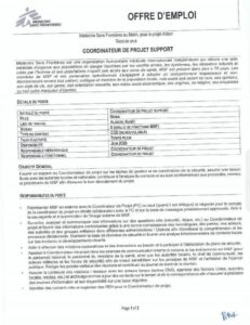 Nouveau poste à pourvoir à l’ONG humanitaire Médecins Sans Frontières (MSF), salaire compétitif (25 mai 2026)