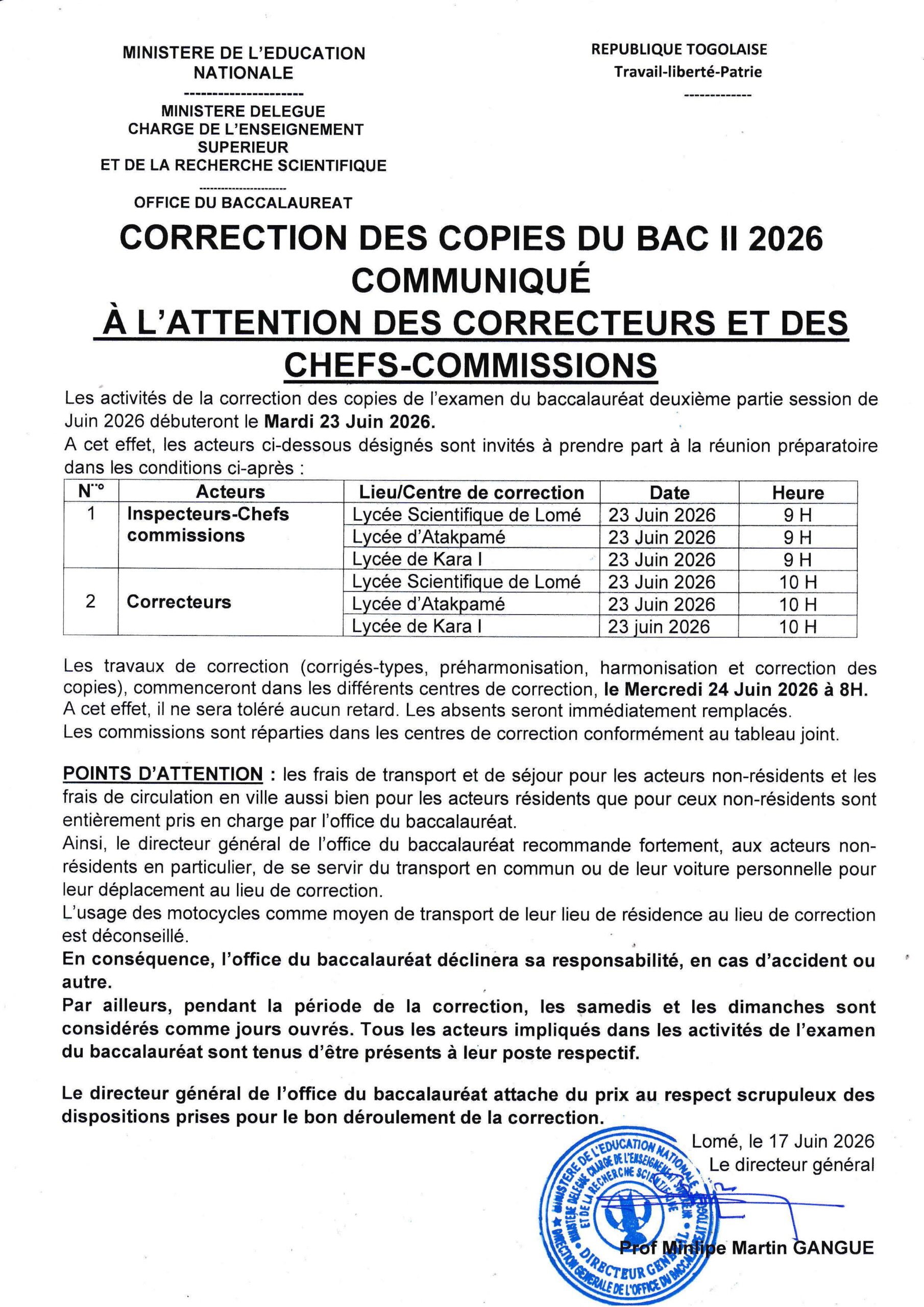 COMMUNIQUÉ CONVOQUANT LES CORRECTEURS BAC II 2026_20260614_0001_Page_1