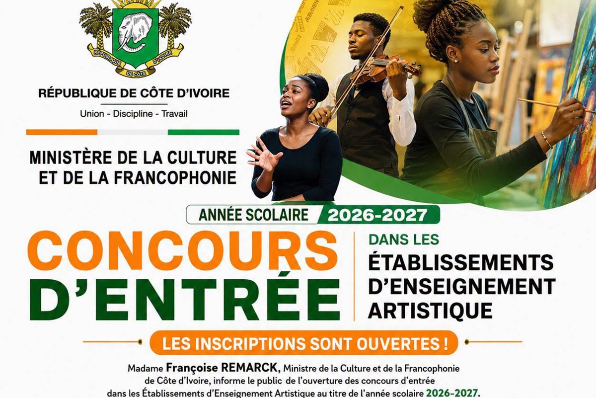 Côte d'Ivoire le concours d’entrée dans les Établissements d’Enseignement Artistique 2026-2027 ouvert