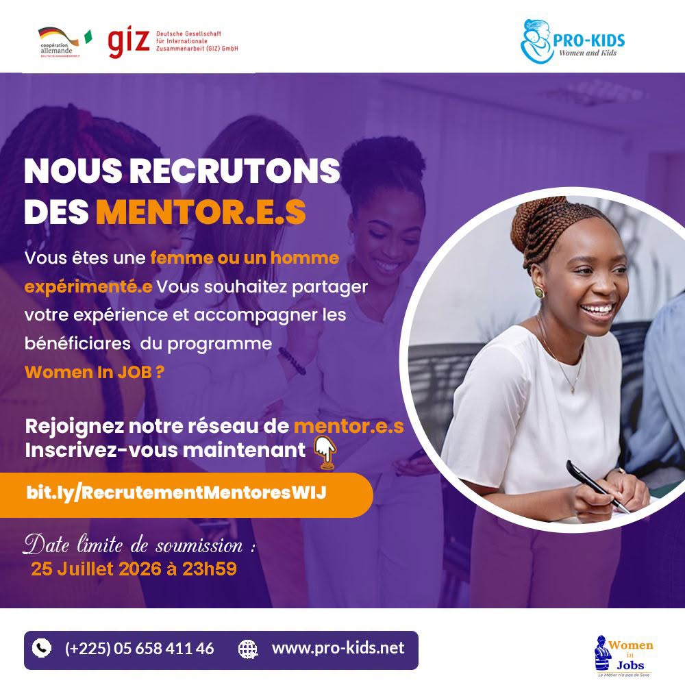 L'ONG PRO-KIDS RECRUTE (25 juin 2026)