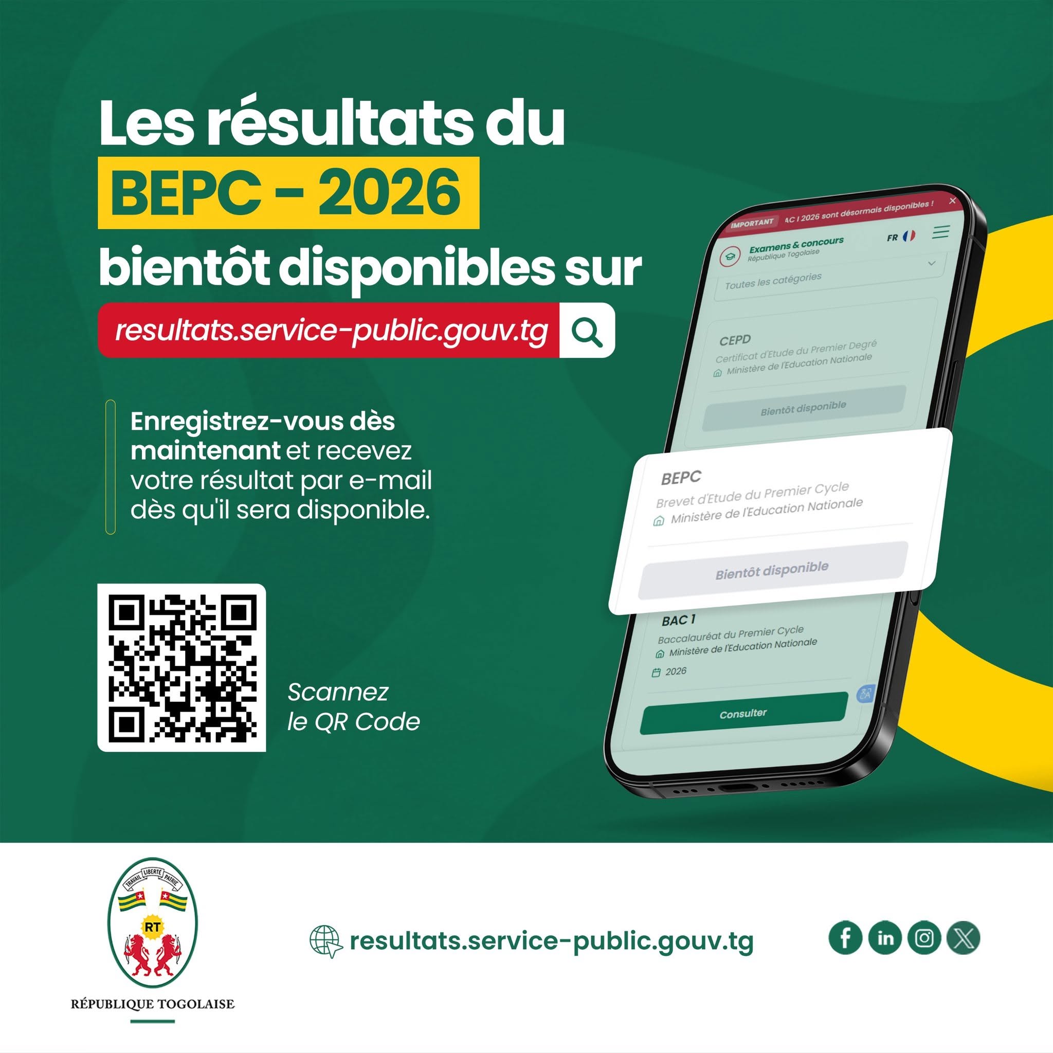 Togo BEPC 2026 les résultats enfin disponibles, consultez-les ici