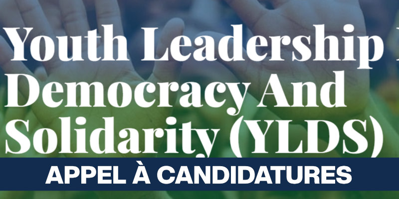 Appel à candidature au programme de formation Youth Leadership for Democracy and Solidarity (YLDS) 2026