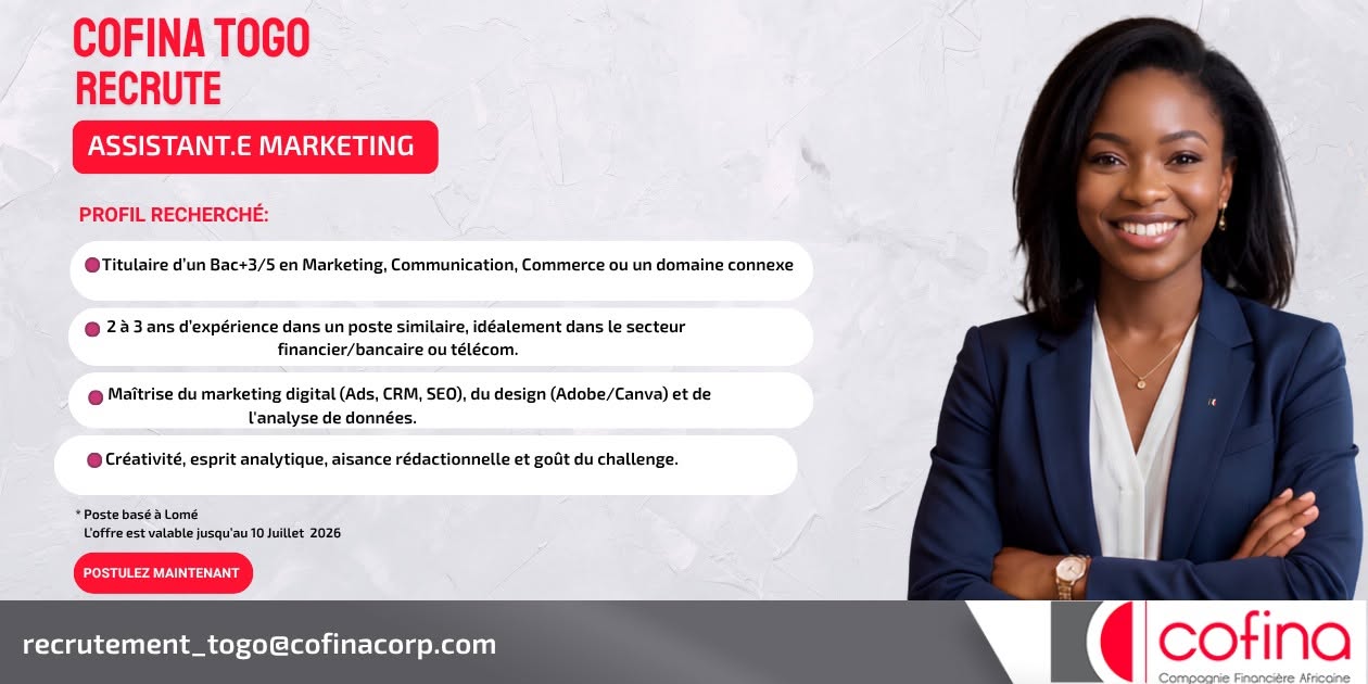 COFINA RECRUTE À NOUVEAU (03 juillet 2026)