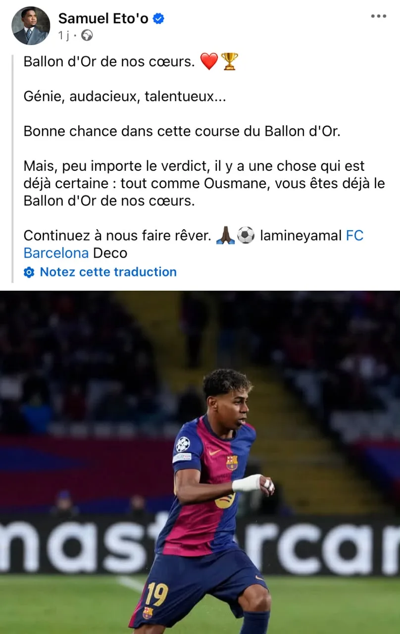Samuel Eto'o Ballon d'Or 2026