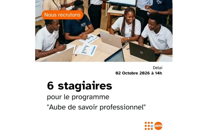 L'UNFPA recrute 6 stagiaires 25 septembre 2026