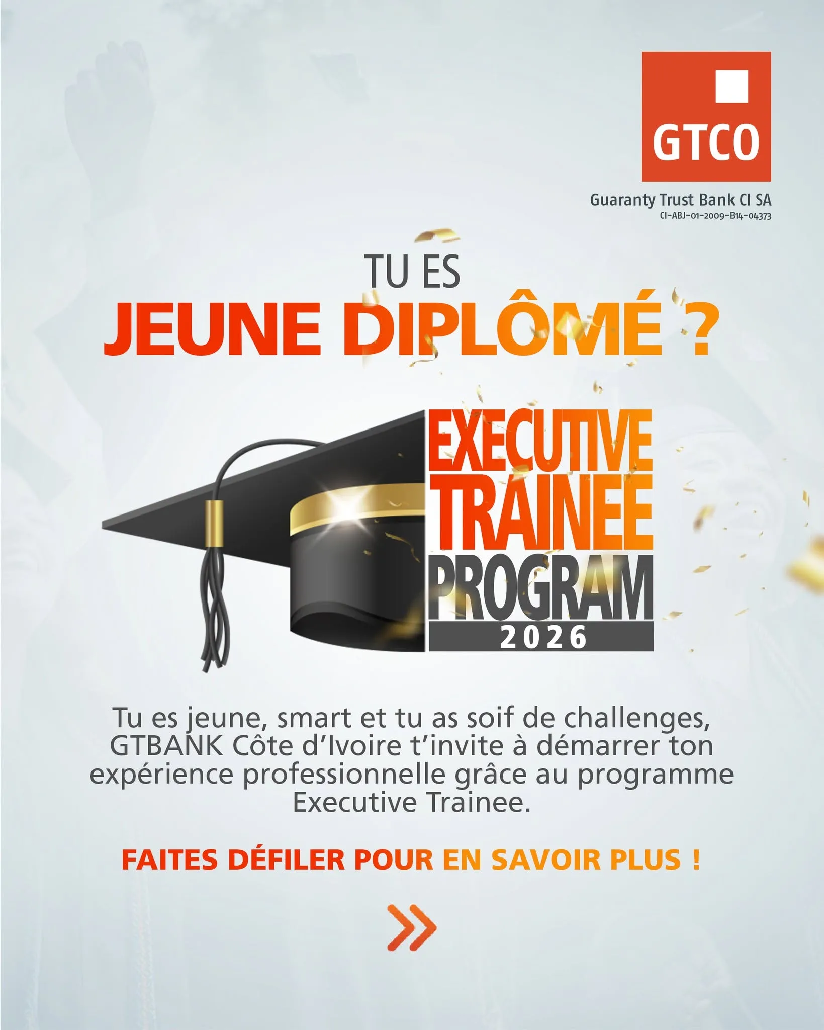 Programme de recrutement Executive Trainee 2026 de Guaranty Trust Bank