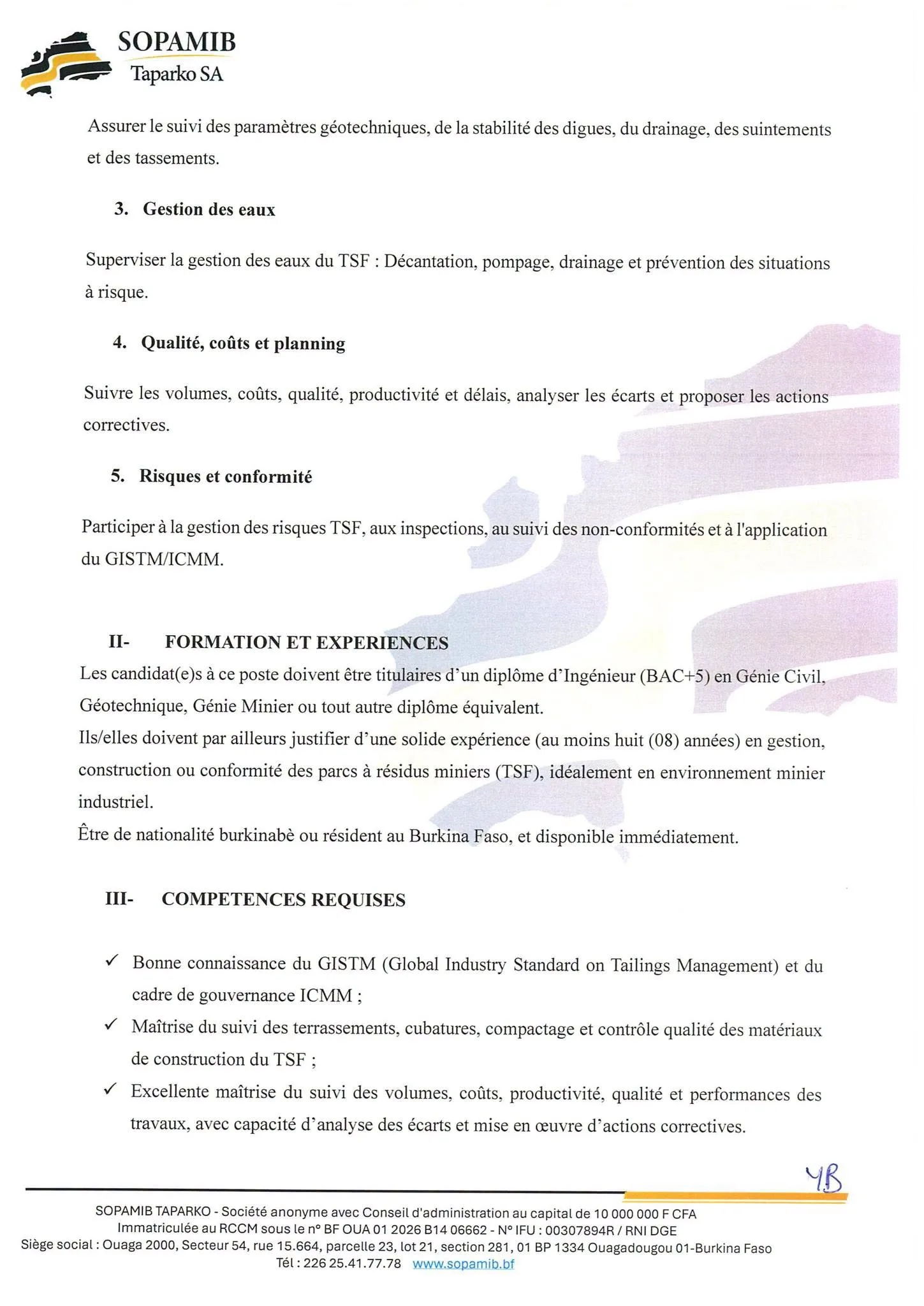 SOPAMIB recrute 09 septembre 2026