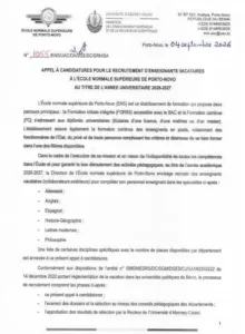 L’Ecole Normale Supérieure recrute pour 158 postes-08 septembre 2026