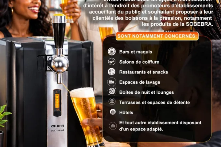 Appel à manifestation d’intérêt pour la mise à disposition de machines à bière pression des boissons de la SOBEBRA, 24 septembre 2026