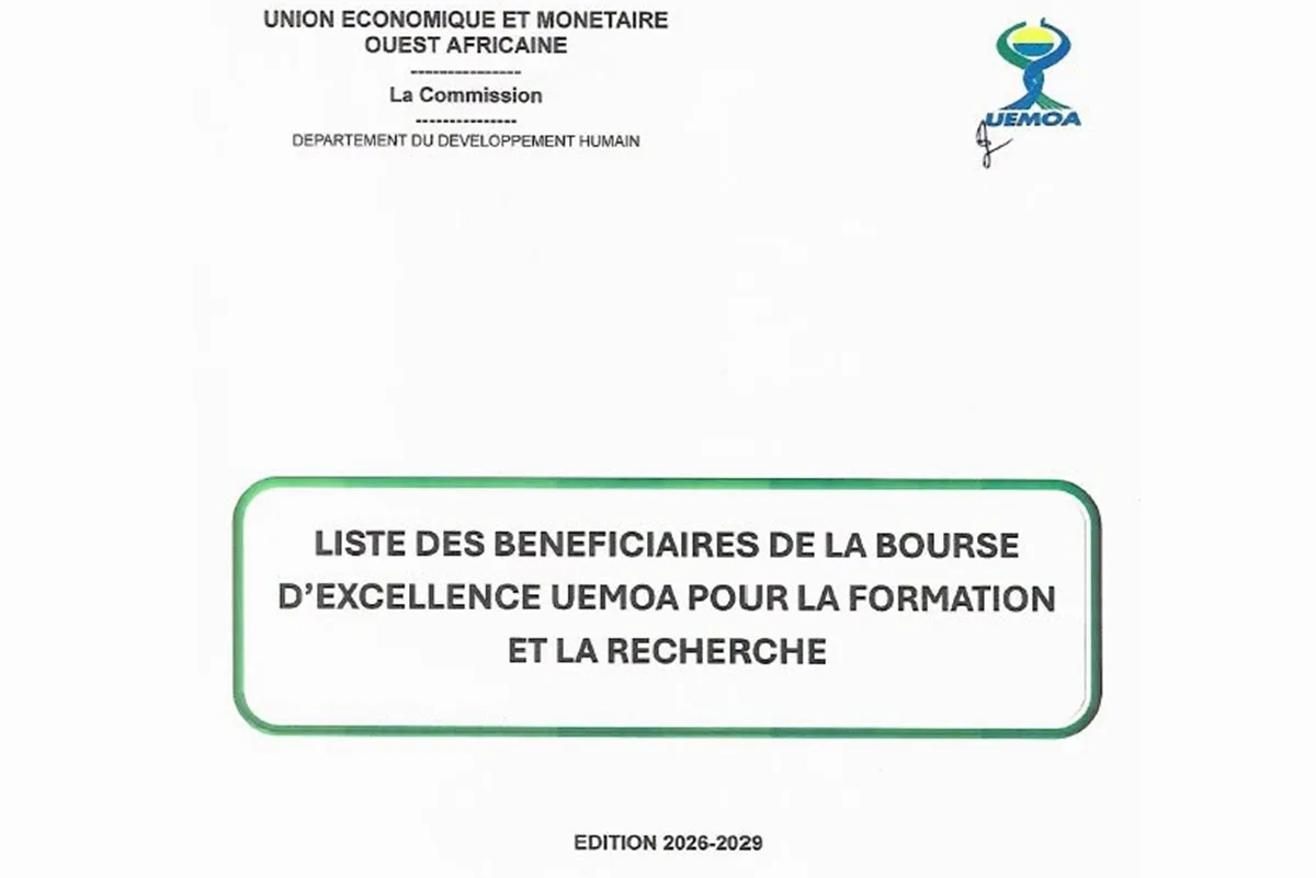 Bourse d’excellence UEMOA 2026-2029 voici la liste des bénéficiaires