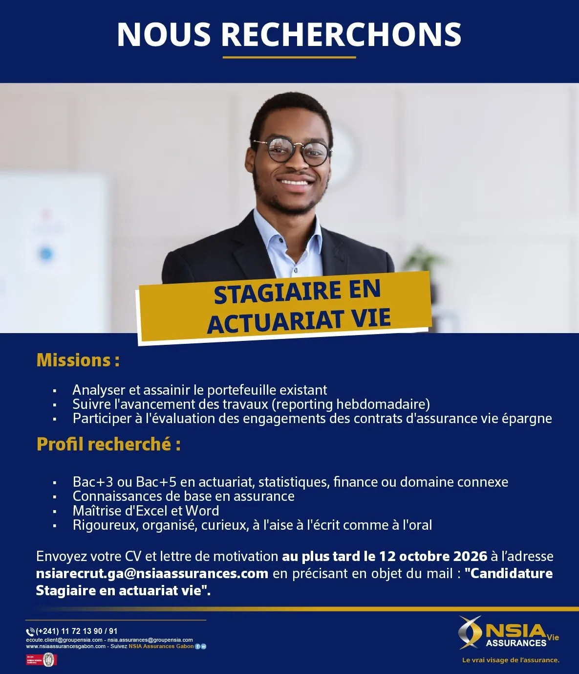 Opportunité de stage à NSIA Assurances 05 octobre 2026